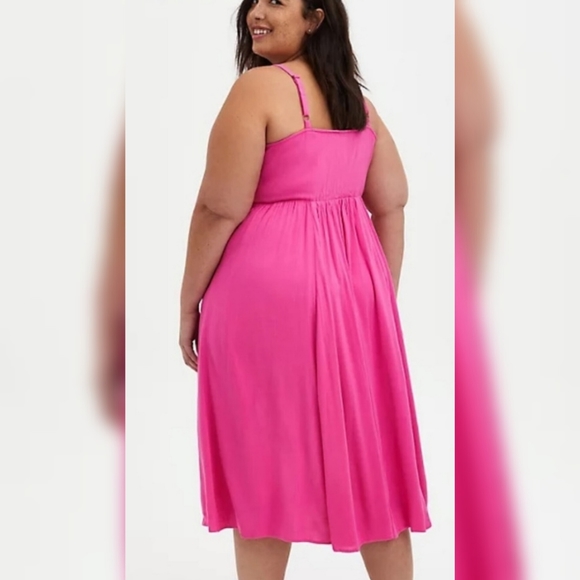 Torrid Lenny Smocked Bodice Midi Dress 00 (10/12) - Picture 12 of 16